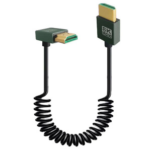 Câble à ressort HDMI 2.1 8K 60 Hz, longueur 0,5 m, spécifications : courbure inversée SH20051602-20